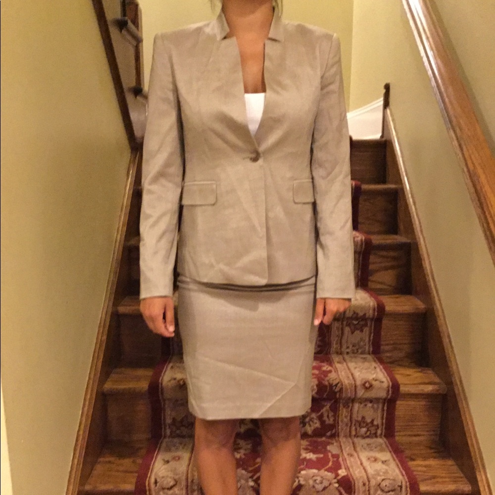 Ann Taylor Cream Skirt Suit Set
